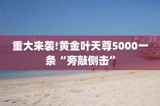 重大来袭!黄金叶天尊5000一条“旁敲侧击”