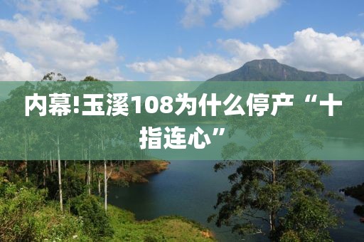 内幕!玉溪108为什么停产“十指连心”