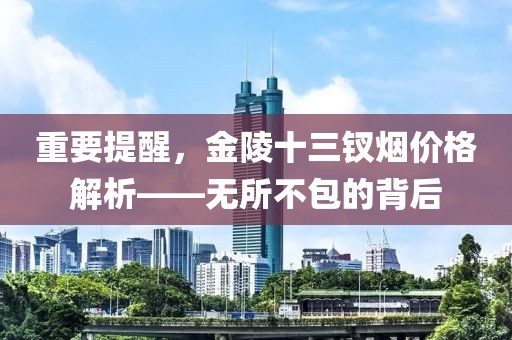 重要提醒，金陵十三钗烟价格解析——无所不包的背后