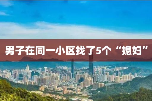 男子在同一小区找了5个“媳妇”