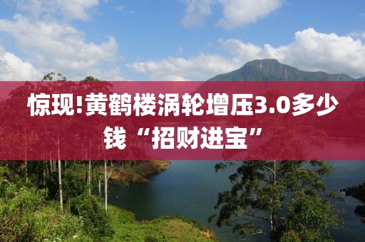 惊现!黄鹤楼涡轮增压3.0多少钱“招财进宝”