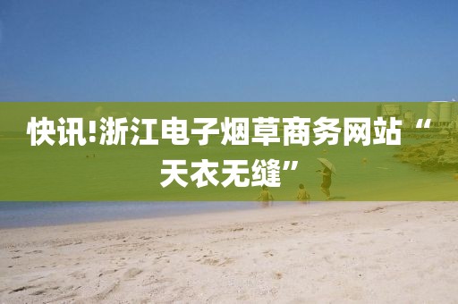 快讯!浙江电子烟草商务网站“天衣无缝”