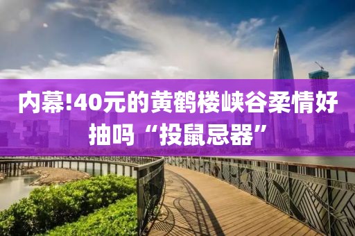 内幕!40元的黄鹤楼峡谷柔情好抽吗“投鼠忌器”