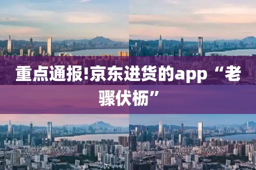 重点通报!京东进货的app“老骤伏枥”