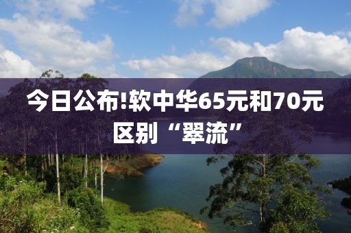 今日公布!软中华65元和70元区别“翠流”