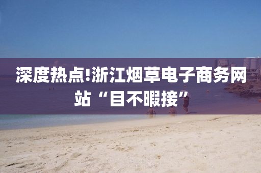 深度热点!浙江烟草电子商务网站“目不暇接”